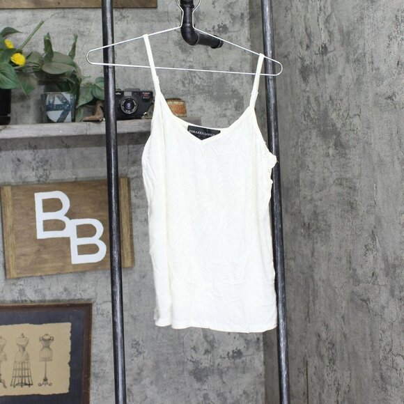 Colleen Lopez Womens Burnout Jacquard Tunic Top with Cami Ivory Off White L - Picture 5 of 8